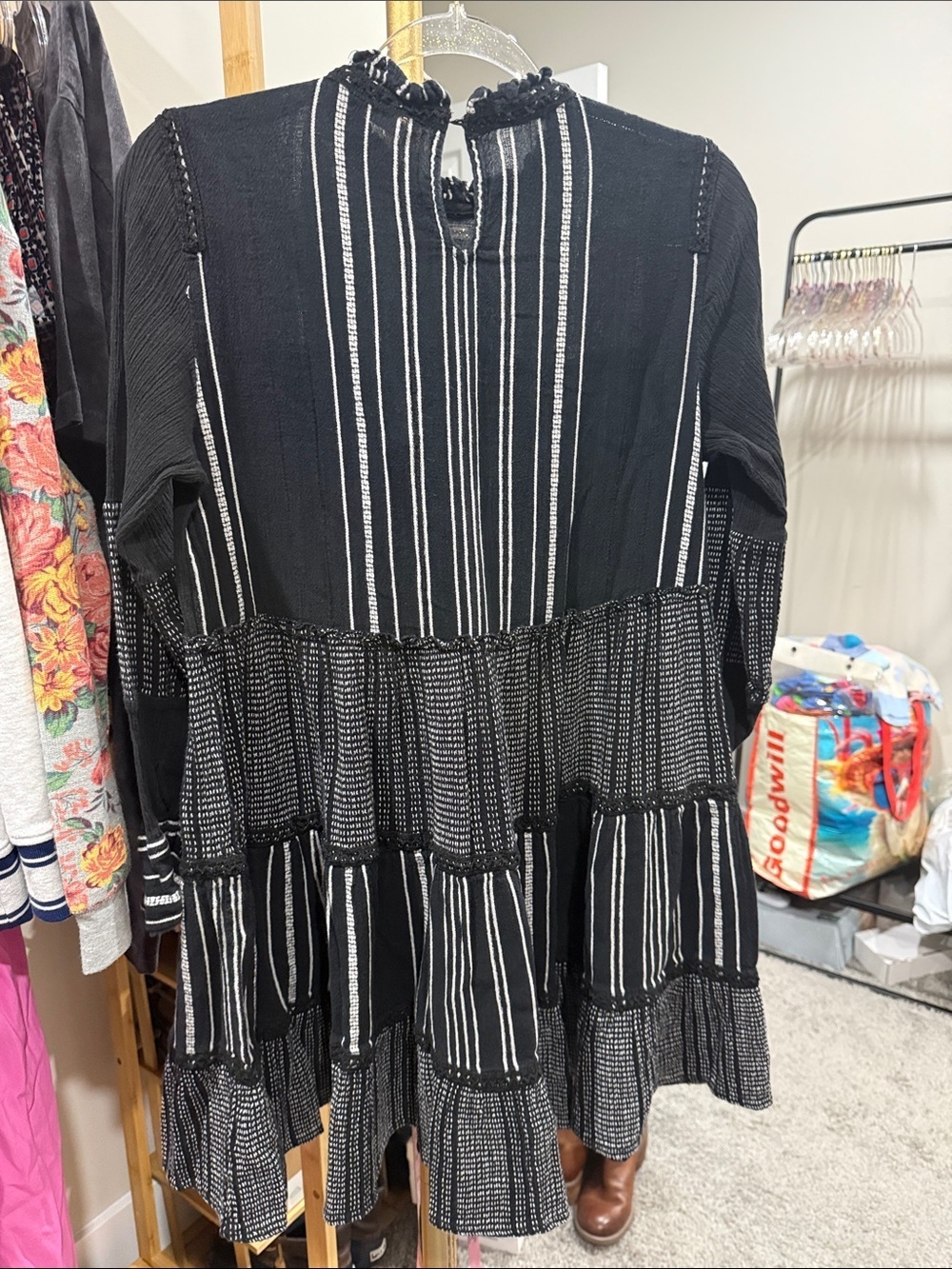 Zara Black and White Tiered Mini Dress. L. GUC!🔥 - Picture 7 of 7